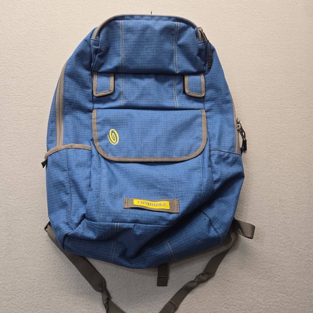 Timbuk2 Laptop Backpack Blue Ripstop Travel Commuter Bag with Bottle Opener